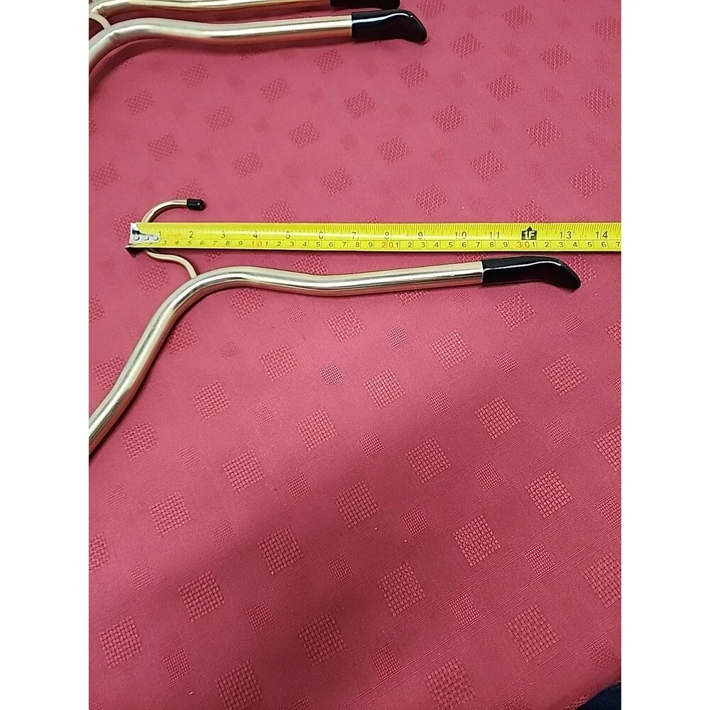 Vintage Lee Rowan Gold Tubular Hangers Set Of 4 Hollywood Regency 1960s Glam